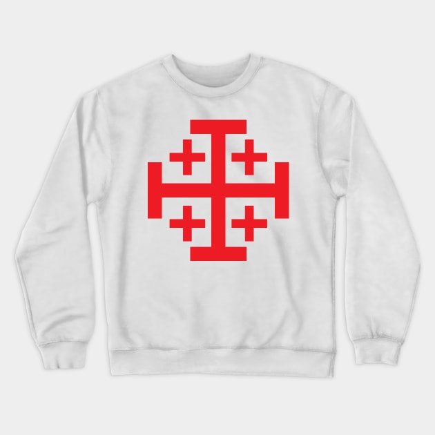 Jerusalem Cross (red) Crewneck Sweatshirt by PabloDeChenez